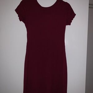 Maroon Form Fitting Dress